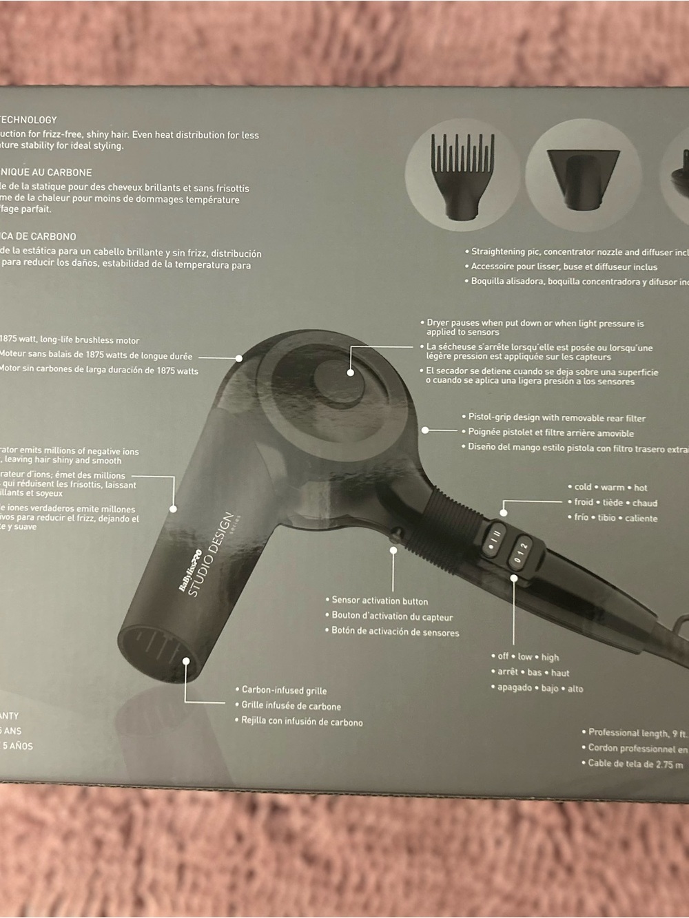 BaBylissPRO Studio Design Sensor Dryer - Black - Picture 7 of 7